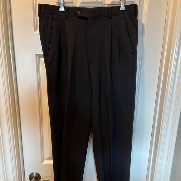 Franco Rossi Men's Black Suit 41R Jacket 35R Pants - Made in Italy - Pure Wool - Picture 5 of 7